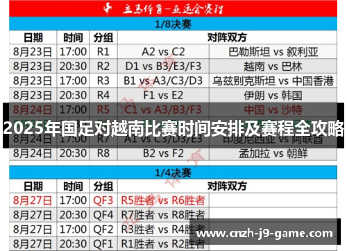 2025年国足对越南比赛时间安排及赛程全攻略